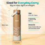 Basil HydraFizz Insulated Stainless steel Sipper with Carry Handle - 800ml