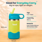 Basil HydraPop Insulated Stainless steel Sipper with Loop Handle - 380ml
