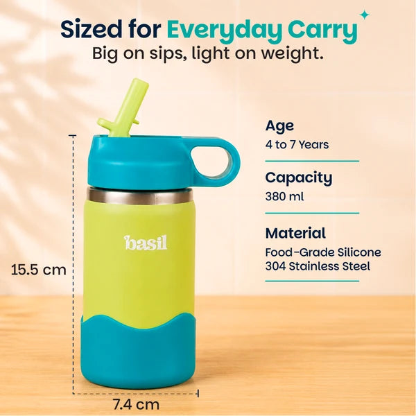 Basil HydraPop Insulated Stainless steel Sipper with Loop Handle - 380ml