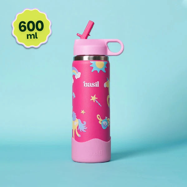 Basil HydraPop Insulated Stainless steel Sipper with Loop Handle- 600 ml