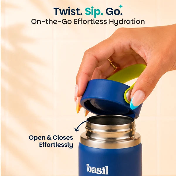 Basil HydraPop Insulated Stainless steel Sipper with Carry Handle - 380ml