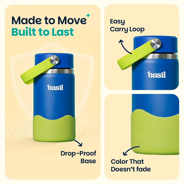 Basil HydraPop Insulated Stainless steel Sipper with Carry Handle - 380ml