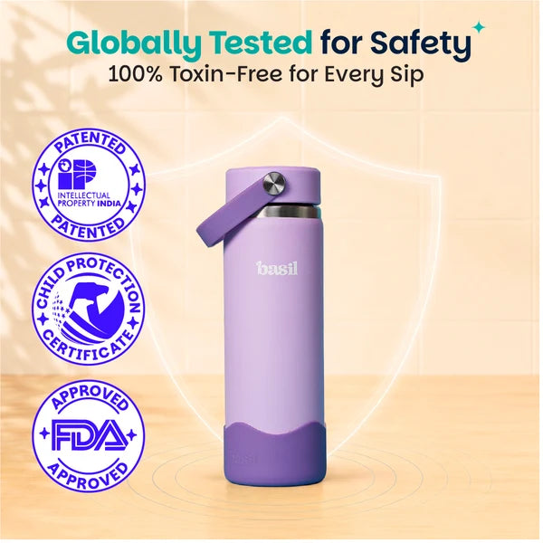 Basil HydraPop Insulated Stainless steel Sipper with Carry Handle- 600 ml