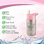 Stephen Joseph Stainless Steel Water Bottle  Pink Dino sj 1175 59 A