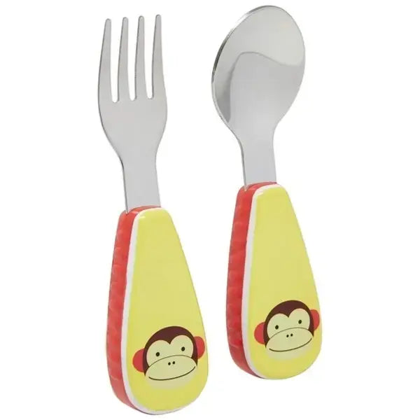 Skip Hop Stainless Steel Fork & Spoon Set (Monkey)