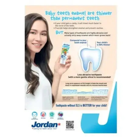 Jordan Step 1 (0-5 Years Old) Milk Teeth Kid Toothpaste Strawberry Flavour - 75g