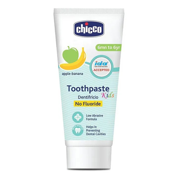 Chicco Apple-Banana Flavour Toothpaste for 6 Months to 6 Year Kids, 50 gm