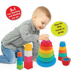 Giggles Stack N nest Toy Multicolour 3 in 1 giftset Develops motor skills 6 months above Infant and Preschool