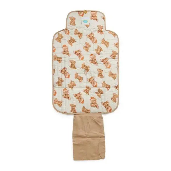 Fancy Fluff Organic Portable Changing Mat - Cuddle Bear