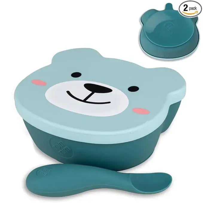TUM TUM Baby Suction Bowl & Spoon Set, Blue