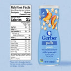 Gerber Grain Grow Puffs Peach 42g 8 Months and above Snacks for crawling Baby