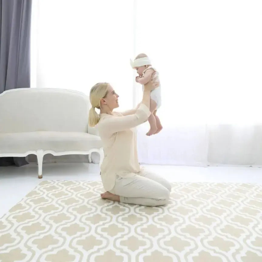 Dwinguler Large Playmat Moroccan Beige Reversible Baby Mat