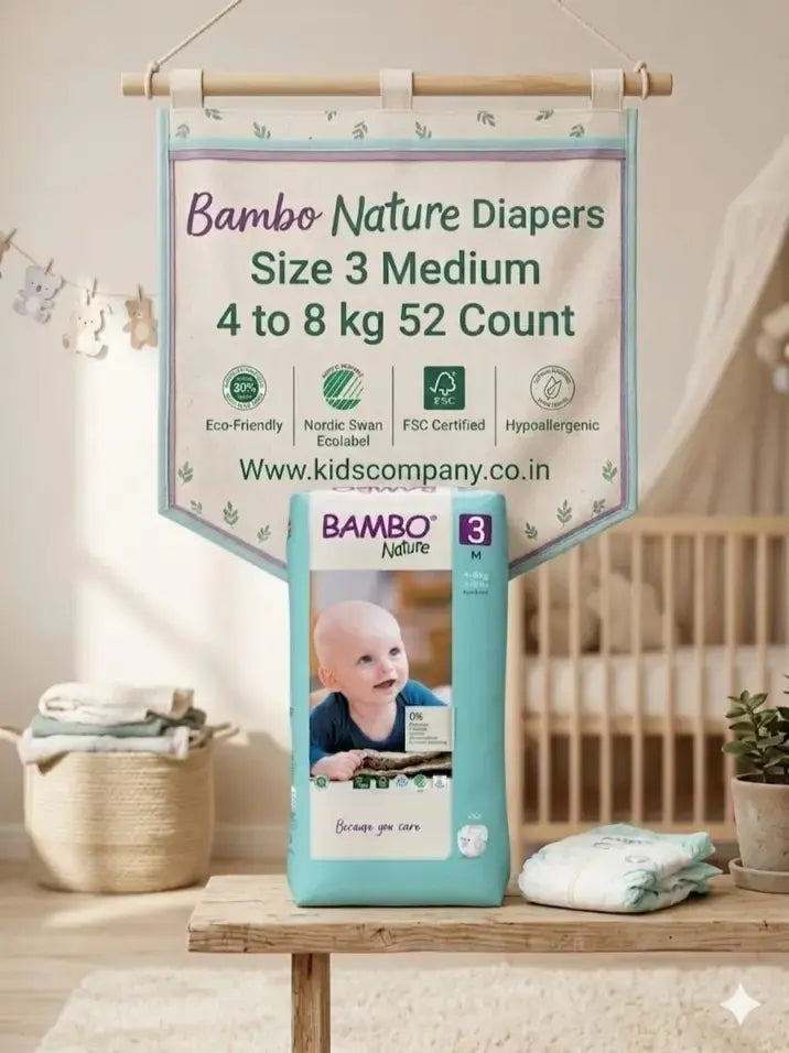 Bambo Nature Diapers Size 3 Medium 4 to 8 kg 52 Count