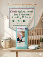 Bambo Nature Diapers Size 3 Medium 4 to 8 kg 52 Count