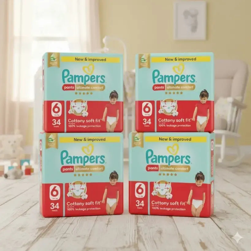 Pampers Ultimate Comfort Pants Size 6 16 plus kg 34 Count Made In Egypt
