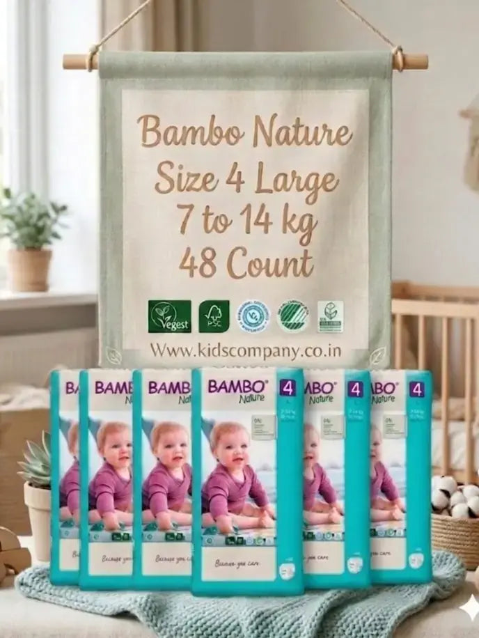 Bambo Nature Diapers Size 4 Large 7 to 14 kg 48 Count