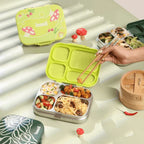 Basil Bento Quad 4 Compartment Stainless Steel Lunchbox