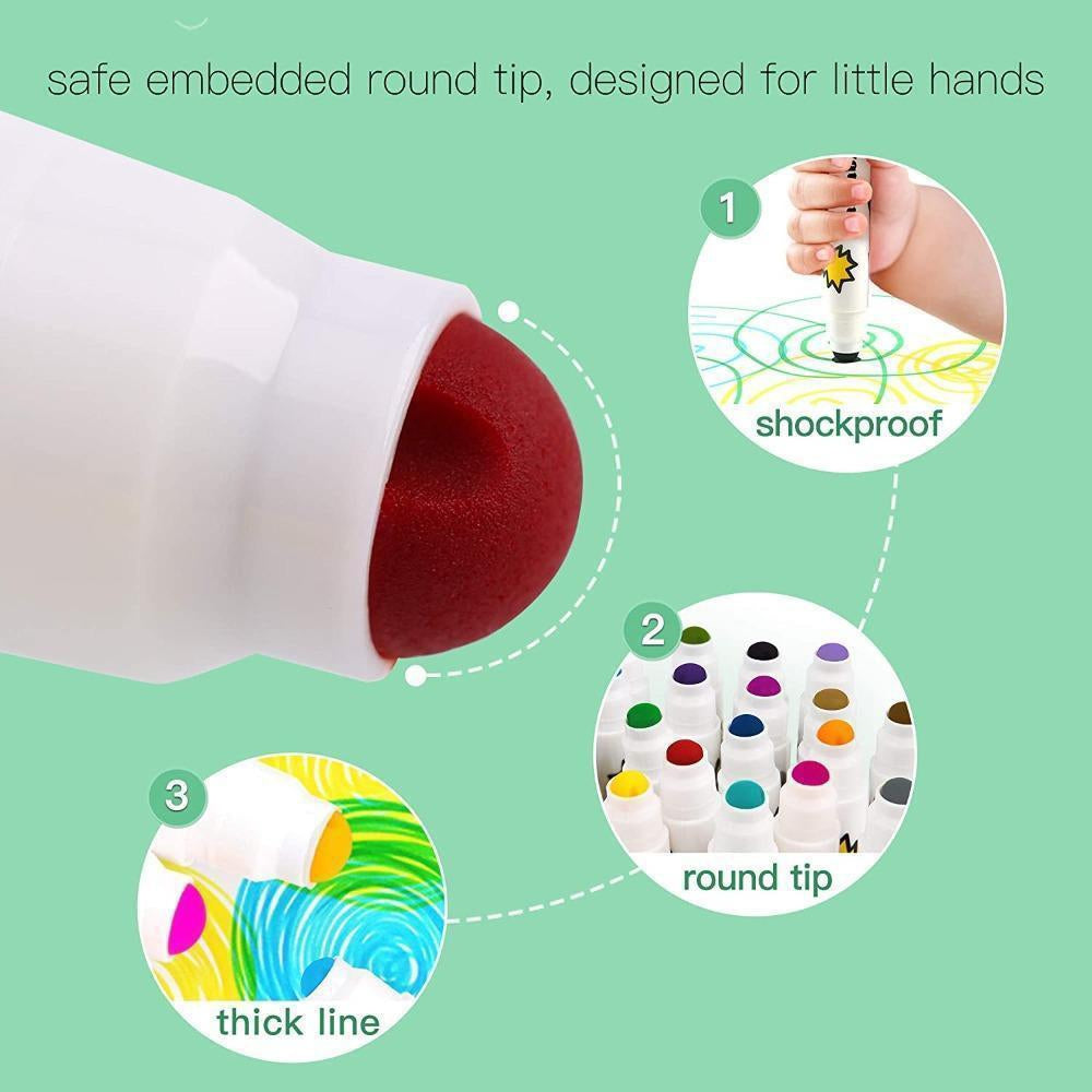 Jar Melo Special Round Tip Washable Markers  24 Pcs