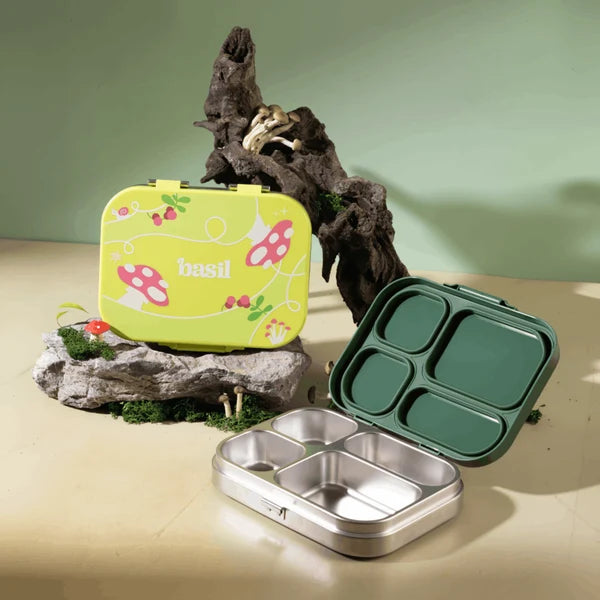 Basil Bento Quad 4 Compartment Stainless Steel Lunchbox