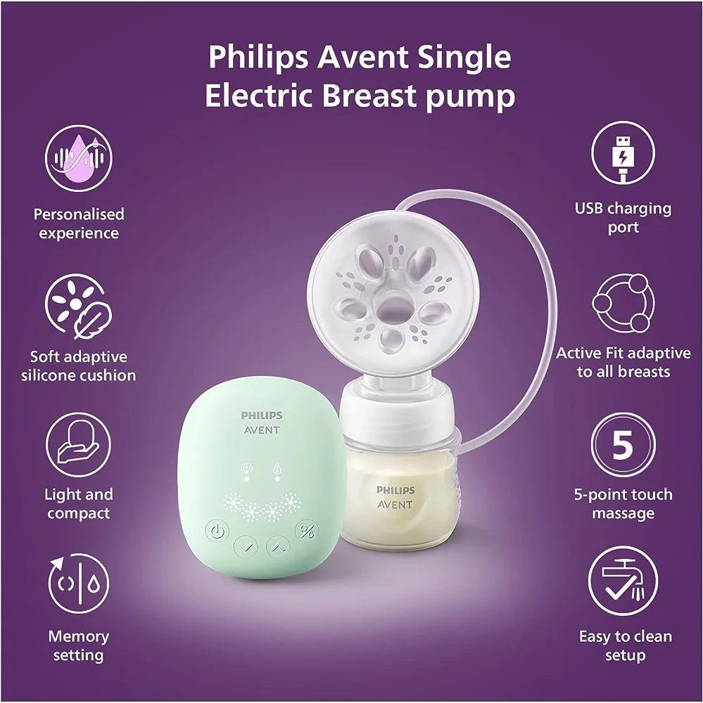 Avent Electric Single Breast Pump Natural Motion Technology Adaptable to 99