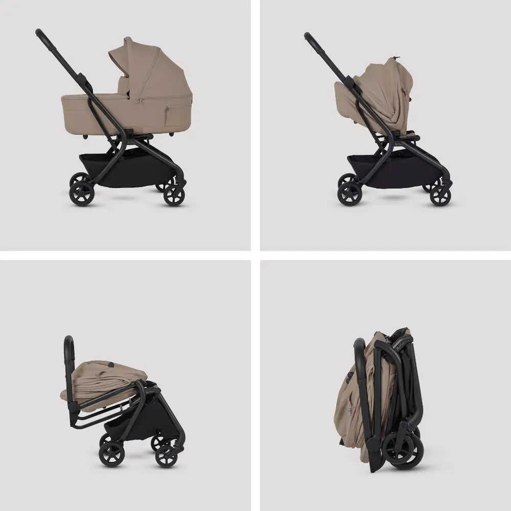 Silver Cross Nia Stroller and Bassinet Bundle Lightweight Foldable Travel System