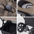Silver Cross Nia Stroller and Bassinet Bundle Lightweight Foldable Travel System
