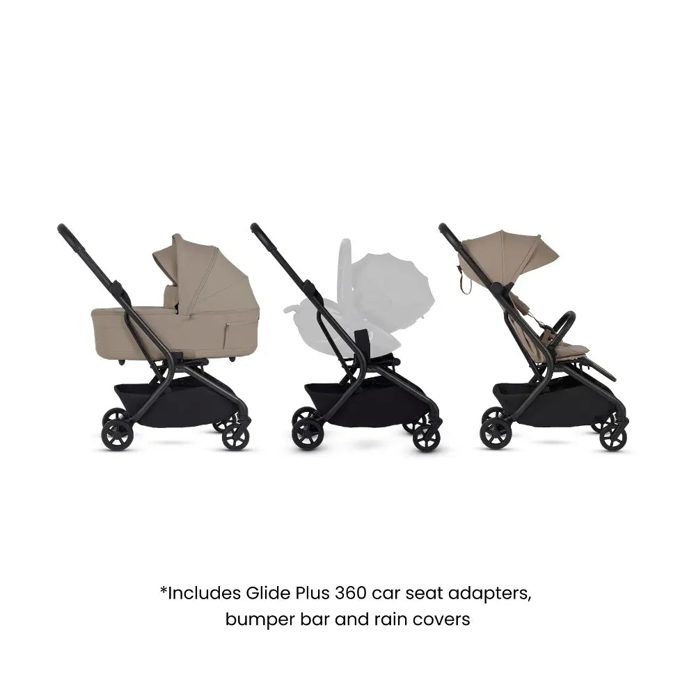 Silver Cross Nia Stroller and Bassinet Bundle Lightweight Foldable Travel System