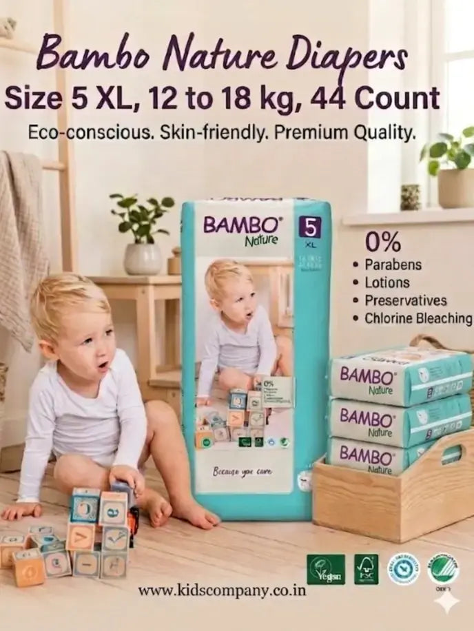 Bambo Nature Diapers Size 5 Xl 12 to 18 kg 44 Count