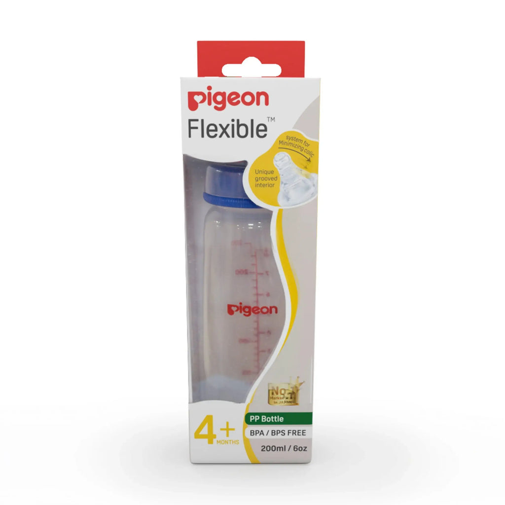 Pigeon Flexible Plastic Bottle Baby Nursing Feeding Bottle Kpp Nipple M for Plus Month Babies Bpa Free200ml 6oz