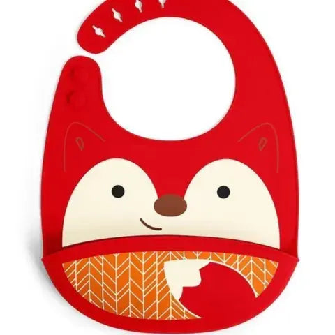 Skip Hop Zoo Fold & Go Silicone Bib (Fox)