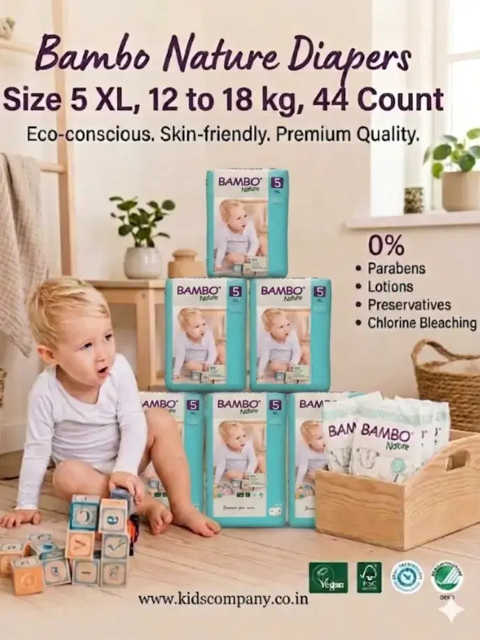 Bambo Nature Diapers Size 5 Xl 12 to 18 kg 44 Count