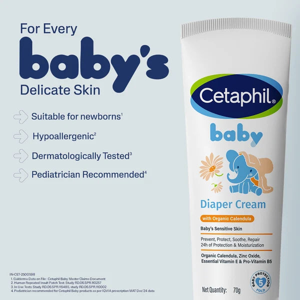 Cetaphil Baby Diaper Cream | Dermatologist Tested 70g
