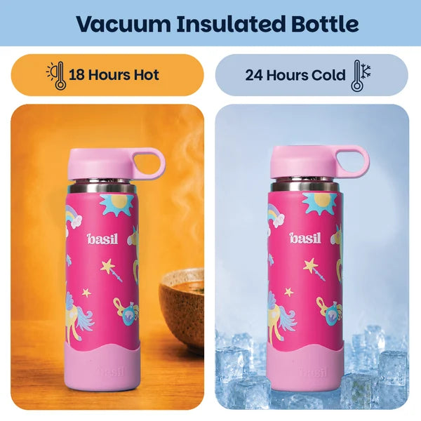 Basil HydraPop Insulated Stainless steel Sipper with Loop Handle- 600 ml