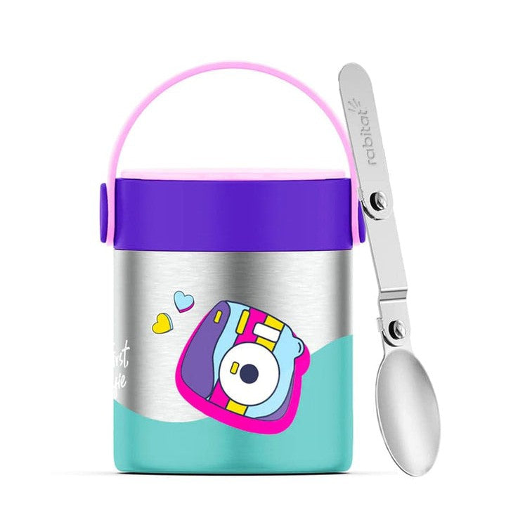 Rabitat Meal mate Lunch Flask With Folding Spoon 418 Ml - Chatter Box