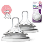 Philips Avent Natural 2 point 0 Teat Variable Flow for 3 Months plus Set of 2 Units