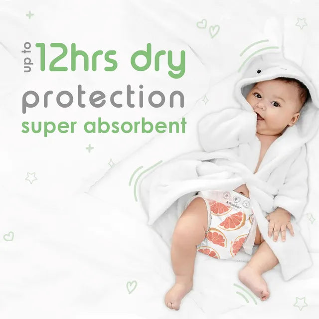 Pureborn Organic Bamboo Diapers Size Newborn 1 to 3 kg 22 Count