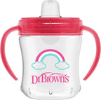 Dr Browns Soft Spout Transition Cup W Handles Pink Deco