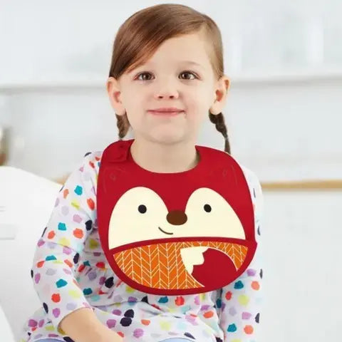Skip Hop Zoo Fold & Go Silicone Bib (Fox)