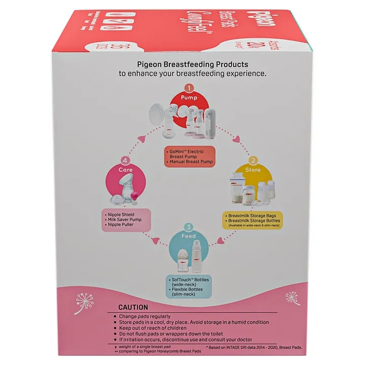 Pigeon Disposable Breast Pads Comfy Feel 2x Softer Gentle on Skin Stay Dry All Day