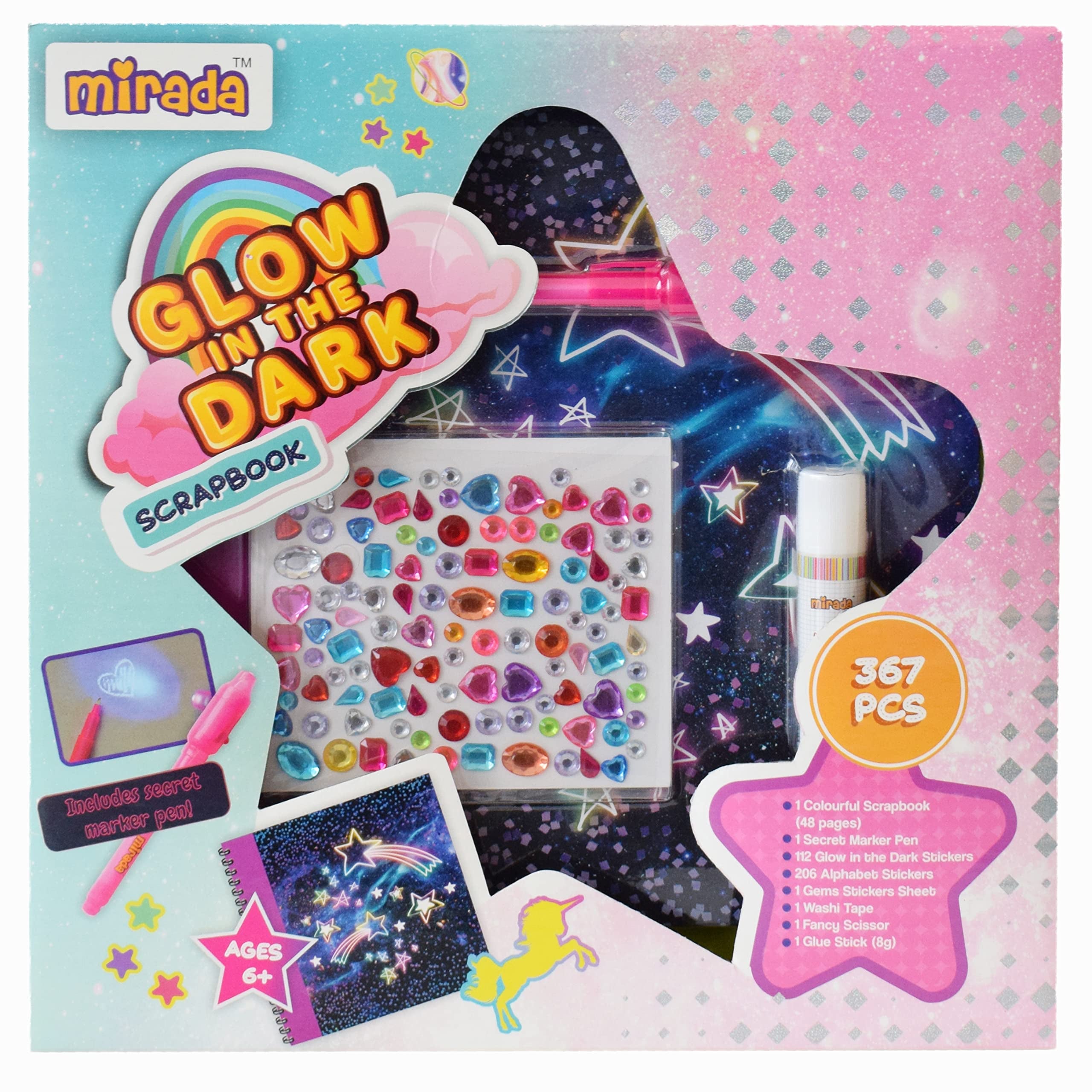 Mirada Art and Craft Glow in The Dark Scrapbook Ideal Geeft for Boys and Girls 6 plus Mac2012