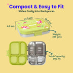 Basil Bento Quad 4 Compartment Stainless Steel Lunchbox