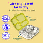 Basil Bento Quad 4 Compartment Stainless Steel Lunchbox