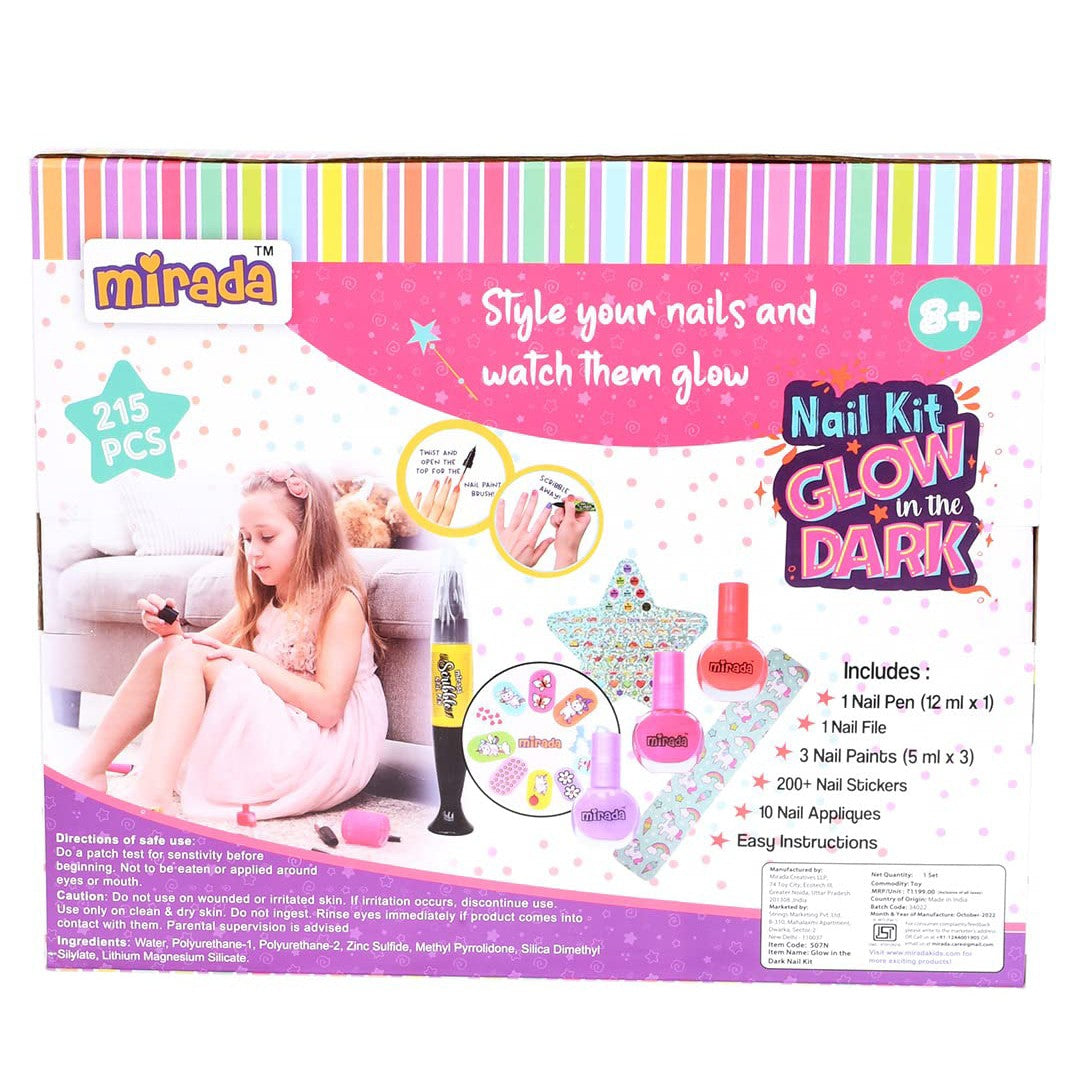 Mirada Glow in the Dark Nail Art Kit for Girl