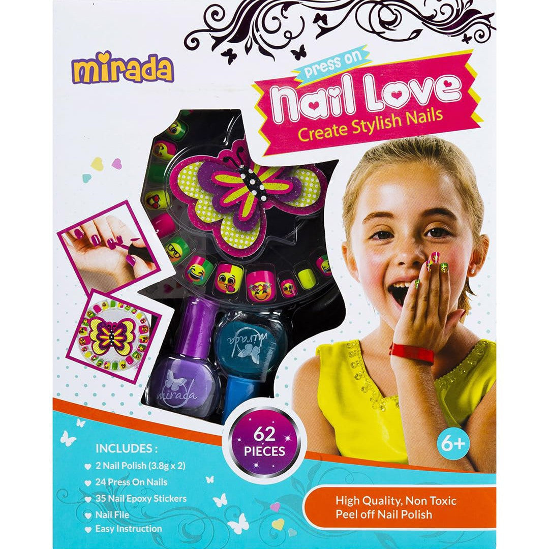 Mirada Press On Nails - Love for Kids- Multi