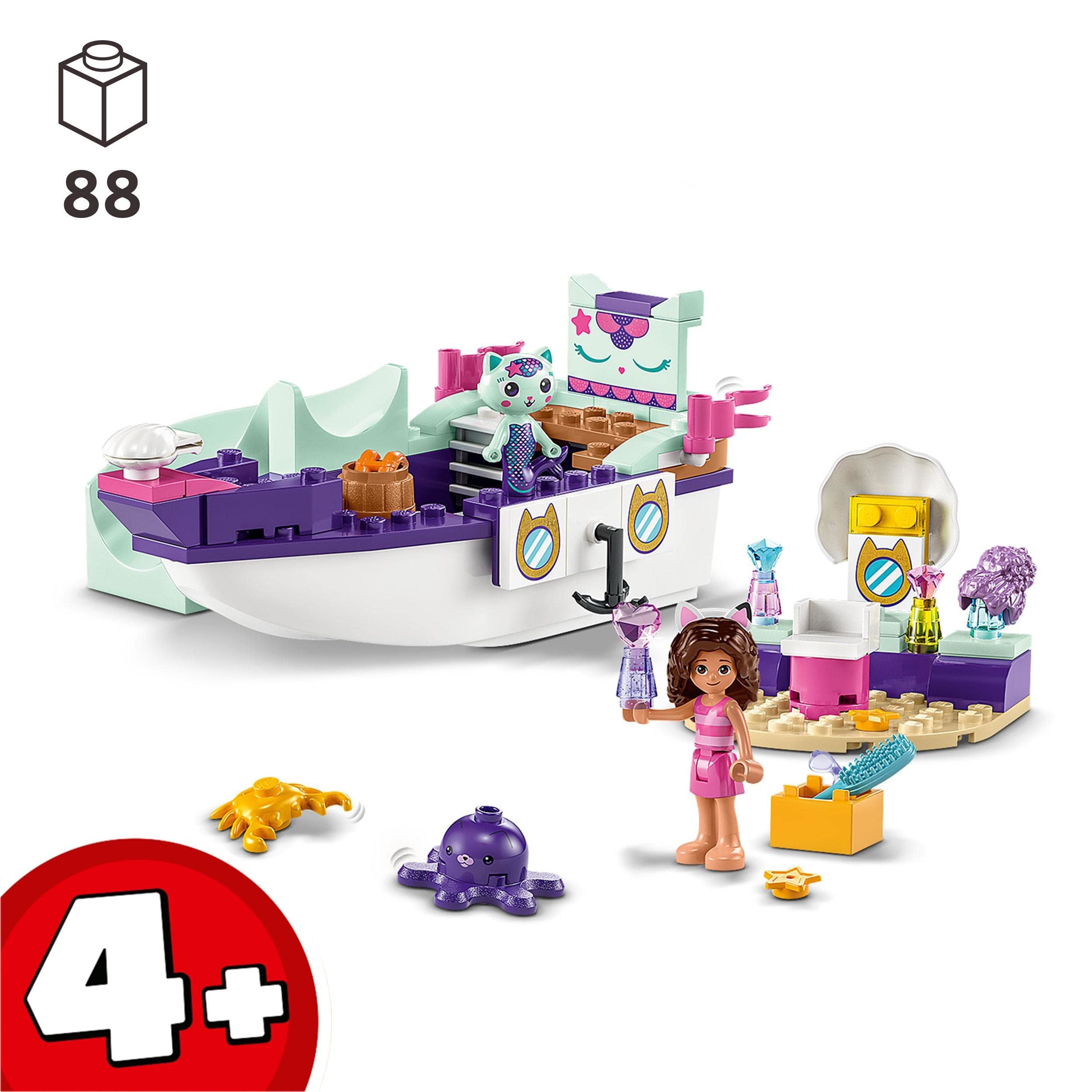 LEGO 10786 : Gabby & MerCat's Ship & Spa 4 + Years Building Blocks Creative Toy for Boys and Girls