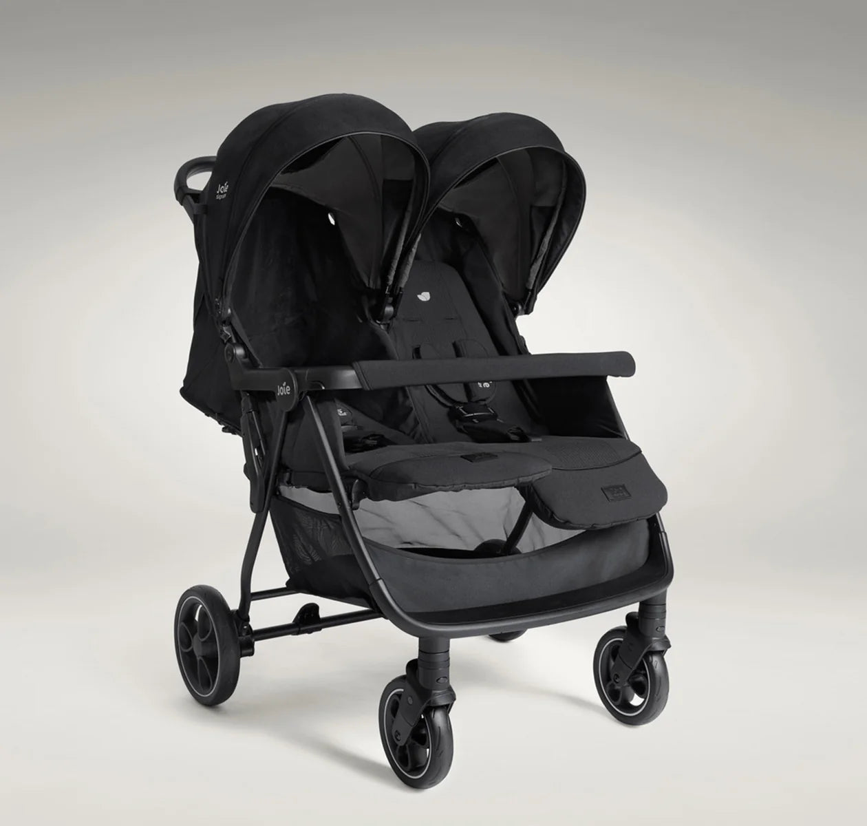 Joie Estrella Twin Stroller-Individually Adjustable Near Flat Reclining Seat-One Hand Fold