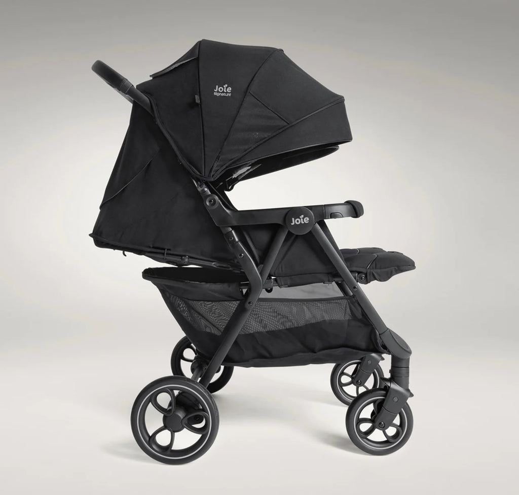 Joie Estrella Twin Stroller-Individually Adjustable Near Flat Reclining Seat-One Hand Fold