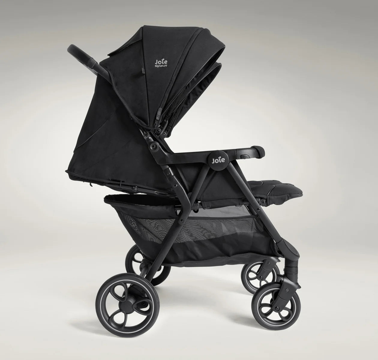 Joie Estrella Twin Stroller-Individually Adjustable Near Flat Reclining Seat-One Hand Fold