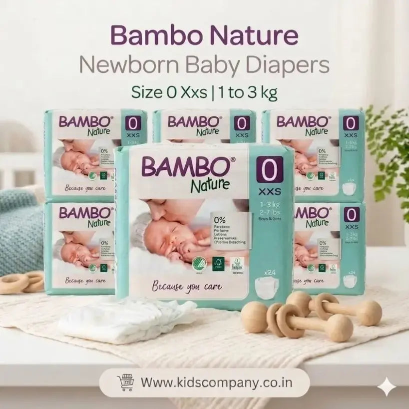 Bambo Nature Newborn Baby Diapers Size 0 Xxs 1 to 3 kg 24 Count
