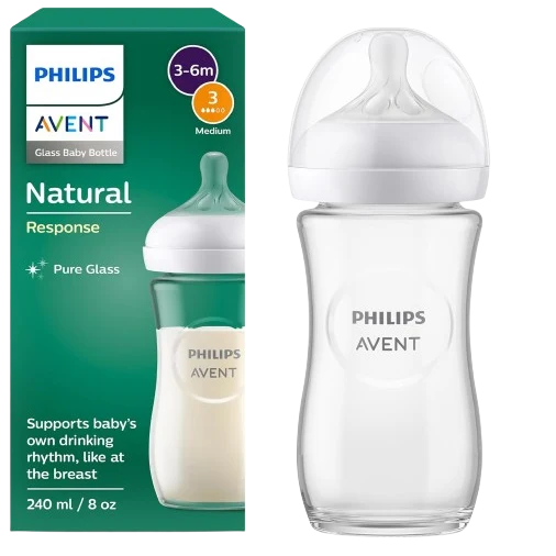 Philips Avent Natural Feeling Glass Baby Bottle 240ml